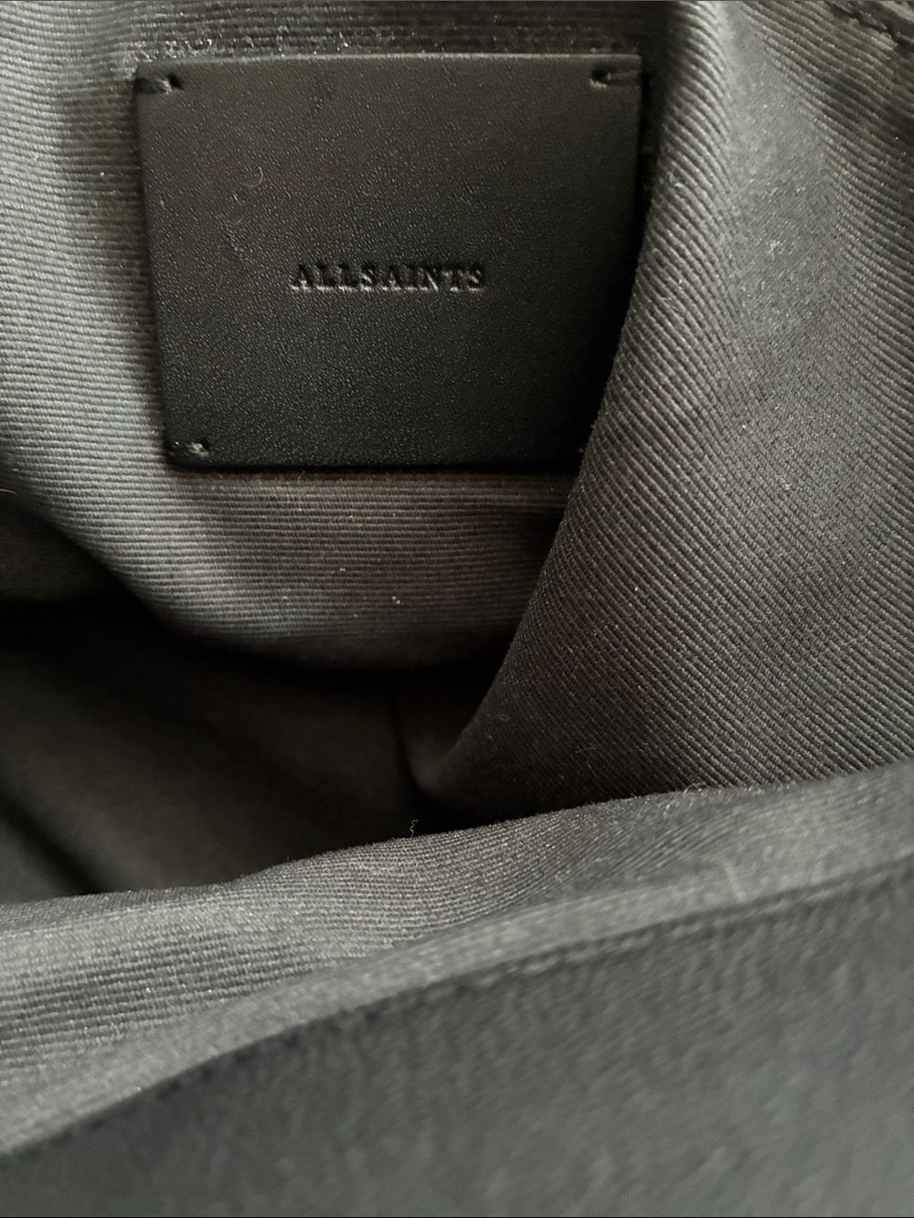 AllSaints Black Leather Shoulder Bag with Stud Detailing - Picture 7 of 12